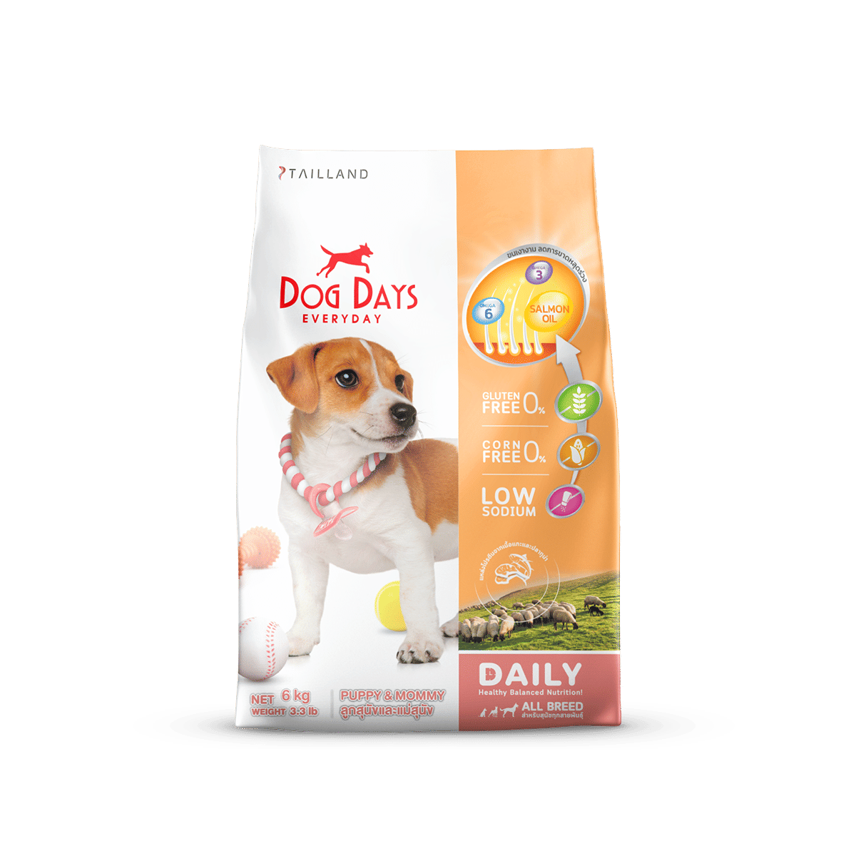 อาหารเม็ดสำหรับสุนัข DOG DAYS DAILY เกรดโฮลิสติก รสแกะและปลาทูน่า สูตร PUPPY & MOMMYโดยเฉพาะ 6 กก_0